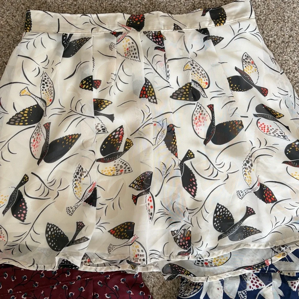 Printed Mini Skirt  Bundle Navy, Burgundy, and Cream - Picture 4 of 8